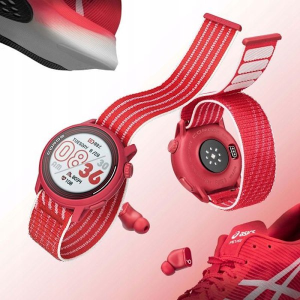 Armband till smartklocka - Coros armbandskoppling i nylon 20 mm - Korall, APEX 2, PACE 2, APEX 42'''