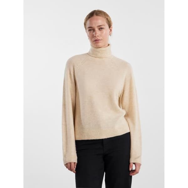 Pull col roulé dam Pieces Pcjuliana Whitecap grå S