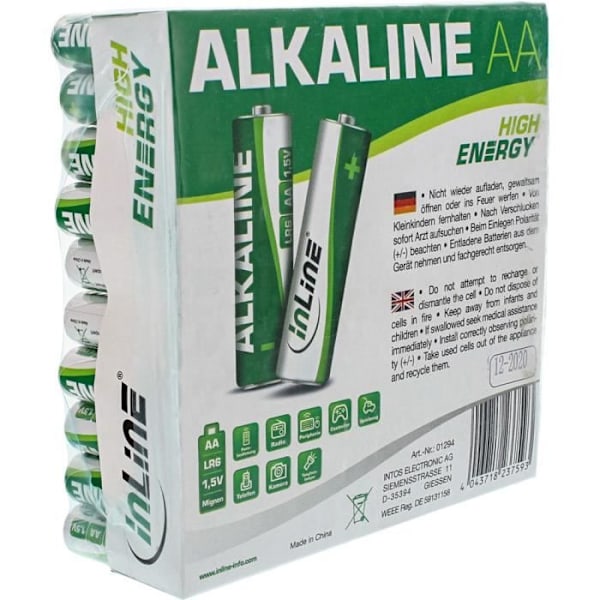 InLine 01294, Alkaline, Cylindrisk, 1,5 V, 100 st, AA, 2900 mAh