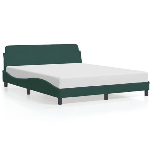 vidaXL Dover sängram mörkgrön 160x200 cm sammet 373215