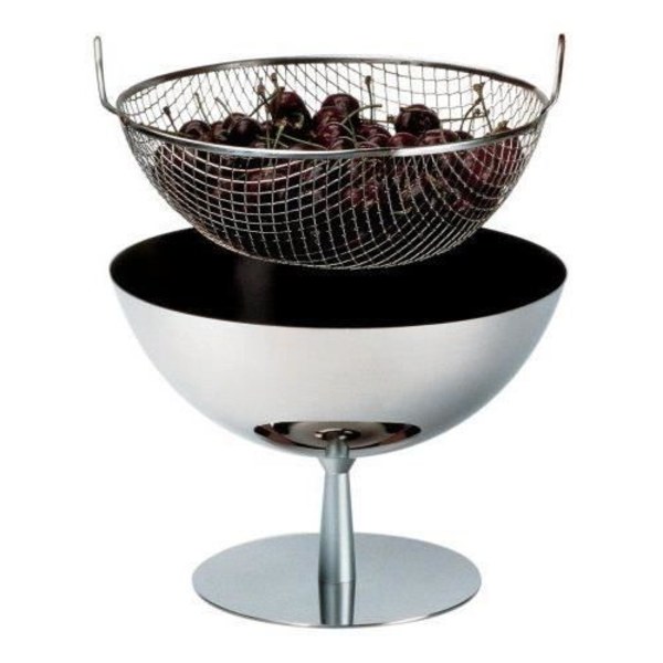Alessi AC04 B fruktkorg på stativ i aluminium...