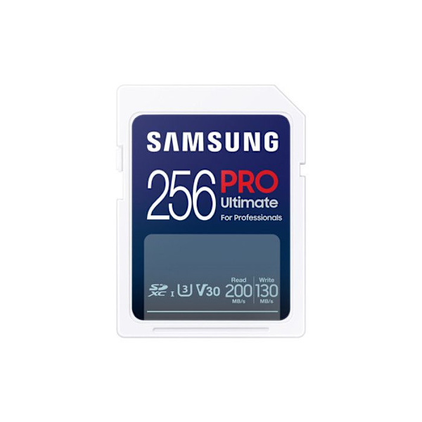 Samsung PRO Ultimate SD-kort 256GB SDXC UHS-I U3 V30 200MB/s Vit