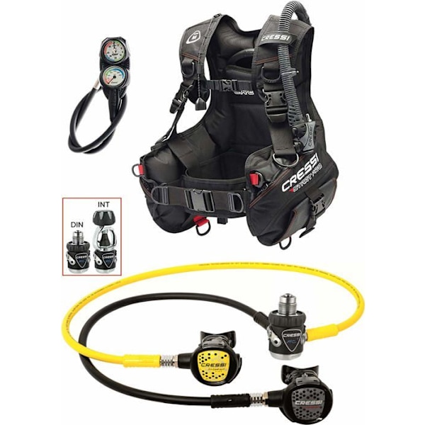 Dykglasögon - Cressi dykmask - IY721814 - Start Pro Scuba Set-Din dykning Unisex