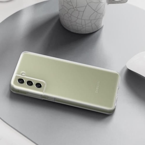 Genomskinligt hårt fodral - BBC - Samsung Galaxy S21 FE - Mörkgrå - 2 silikonband - Halvtransparent Mörkgrå