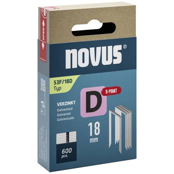 Plattrådsklammer - Novus - 53 - 600 st (s) - Mått 18 mm x 11,3 mm