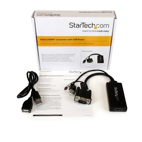 STARTECH.COM VGA till HDMI-adapter med ljud och Power over USB - VGA till HDMI-omvandlare - 1080p