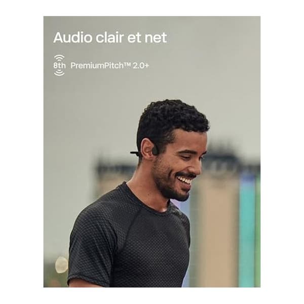 Shokz OpenRun Hörlurar med benledning Bluetooth IP67 - 8h, Brusreducerande mikrofon, USB-C, Grå Kometgrå