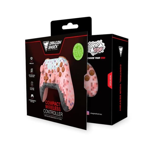 DragonShock - Kompakt trådlös Bluetooth PopTop Cube Rosa för Switch och Switch OLED Flerfärgad