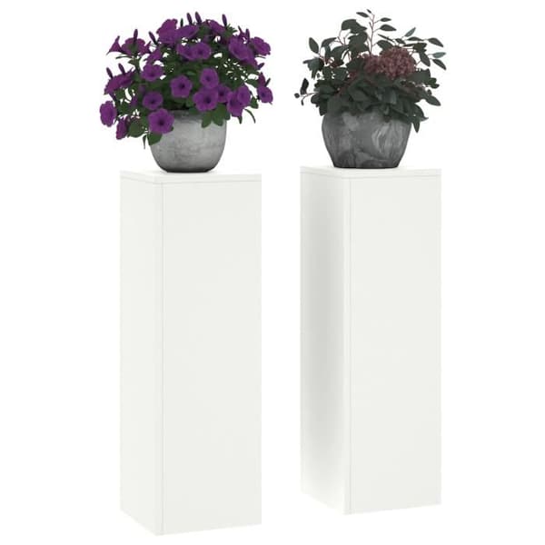 Stöd för växter Pelare 2 st Vit 24x24x75 cm Stål