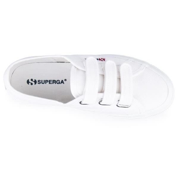 Superga sneaker - SUPERGA - 2750 COT 3 STRAP - Kardborreknäppning - Canvas ovandel - Vulkaniserad gummisula Vit 45
