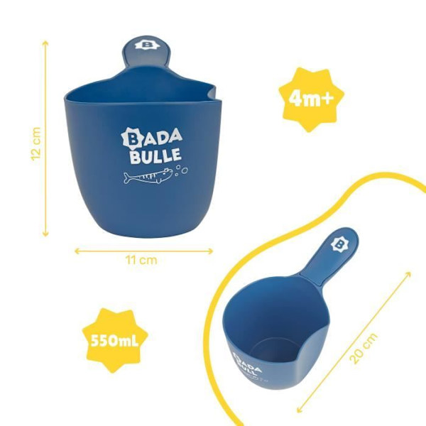 Badabulle Baby Head Wash med handtag och badleksak
