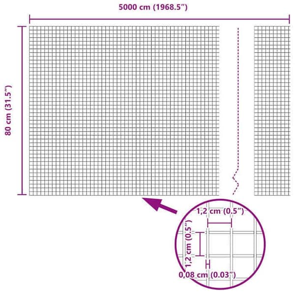 vidaXL Svetsat stängsel Grå 42005245