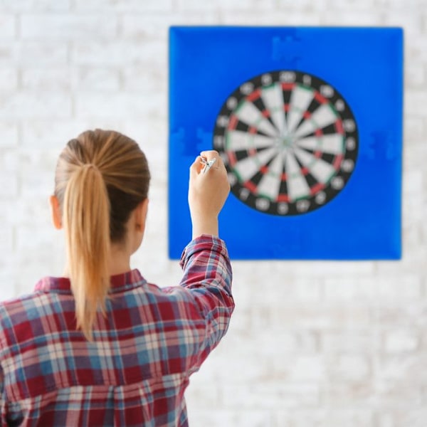 Relaxdays Fyrkantig skyddsring "R6" för darttavla 4 delar EVA HxlxD: 71 x 71 x 3 cm, svart svart