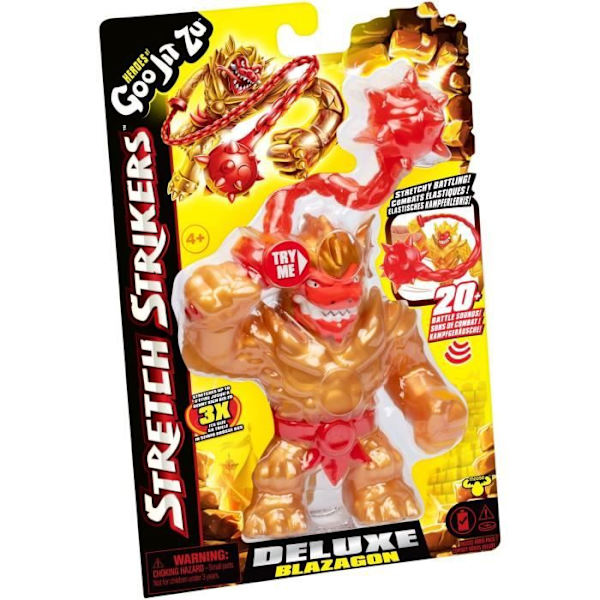 Deluxe Stretch Strikers Blazagon Figur 11 cm - HEROES OF GOO JIT ZU - Ljudkrigarhjälte med utdragbart vapen