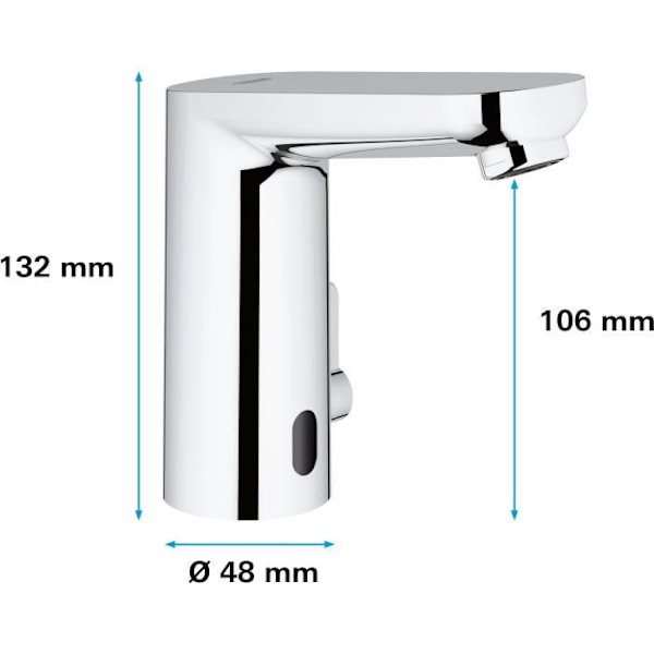 GROHE Get E infraröd tvättställsblandare - justerbar temperaturbegränsare - kontaktlös aktivering Grå