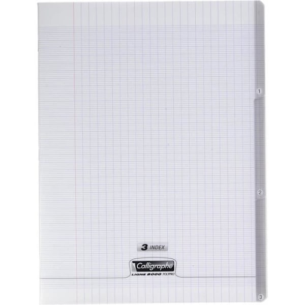 Cahier - CALLIGRAPHE - 3 index - 96 sidor - 90 g - Omslag i polypropen - 24 x 32 cm Färglös