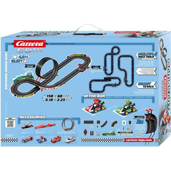 Krets - CARRERA-LEKSAKER - Carrera GO!!! Nintendo Mario Kart 8 Circuit - Inomhus - Barn - Mario - Blandat Flerfärgad