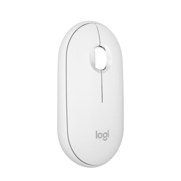 Logitech Pebble Mouse 2 M350s slimmad trådlös Bluetooth-mus, bärbar, lätt - Vit