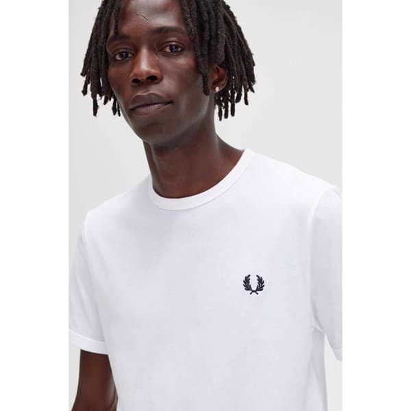 Fred Perry Ringer T-shirt "Vit" Vit S