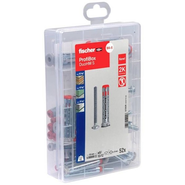 Fischer MeisterboX DuoHM PZ Skruv för ihåliga kroppar 55 mm 572926 52 st.