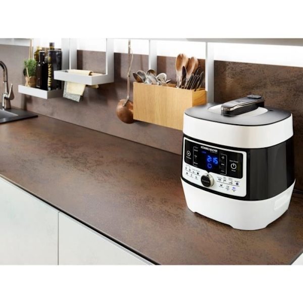 Rommelsbacher MD 1000 matberedare - 4L - Svart/Vit - 14 program - Digital LCD - 1000W