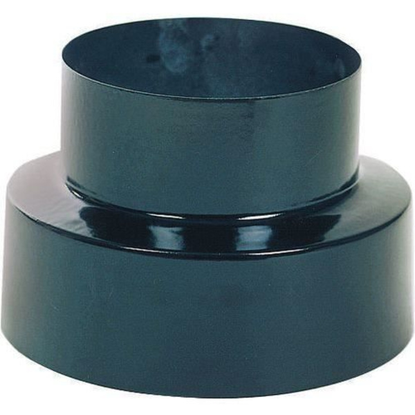 Spisreduktion - Förglasad - Svart - Diameter 100 mm - Reduktion 120 till 100 mm - Idealisk för vedspisar Svart