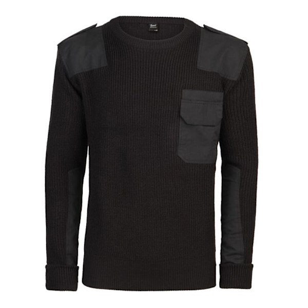 Pullover - Brandit - BW - Förstärkt vid armbågar - Förstärkt vid axlar - Bröstficka svart XL