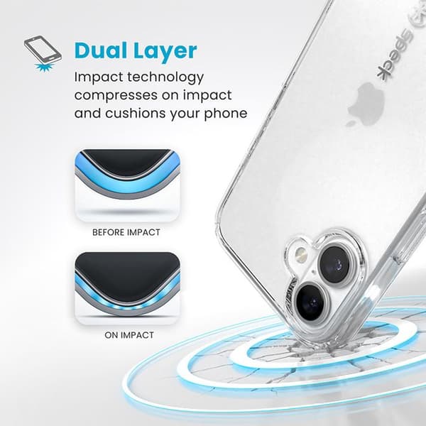 Skyddshölje - Speck - Gemshell - Klar - Semi-rigid - Kompatibel med iPhone 16 Plus Klar