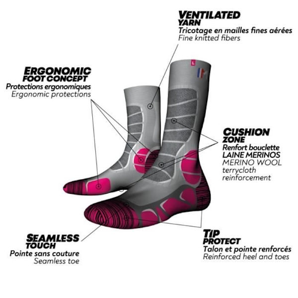 Monnet Jarrette Trek Extra Lätt Sock Rosa 39/40