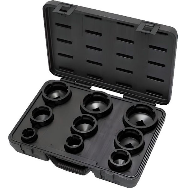 Hylsbox - KS TOOLS - 9 st - Invändiga klackar - Exakt åtdragning - Kompatibel med förlängningar