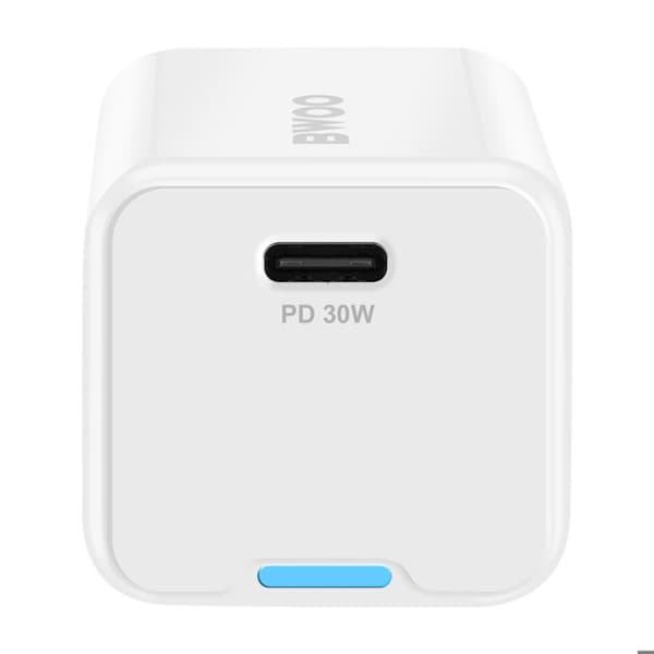 Nätadapter - BWOO - 30W - GaN - USB-C - Kompakt och Lätt Vit