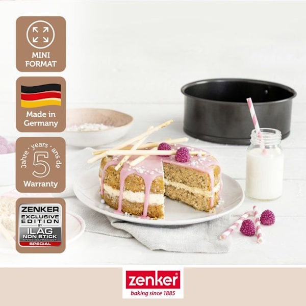 Springform - Zenker - Mini 12 cm - Rostfritt stål - Non-stick - För 1-2 personer Svart