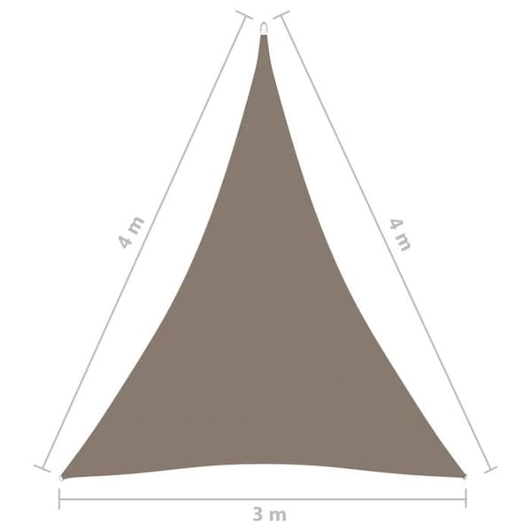 vidaXL Solskyddstyg Oxford triangulär 3x4x4 m Taupe
