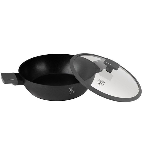 Stekpanna - BERLINGERHAUS - BH-8129 - 28 cm - Titanbeläggning - Praktiskt lock Antracit