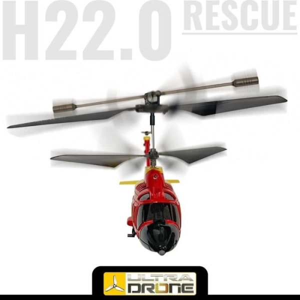 Mondo Motors - H22.0 Helikopter - Rescue Ultradrone Fjärrstyrd med infraröda strålar - Integrerat gyroskop - 3 kanaler - 63711, Multi