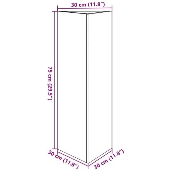 vidaXL Svart triangulär växtlåda 30x26x75 cm stål, utomhusväxtlåda, blomlåda, trädgårdslåda, växtlåda 851143