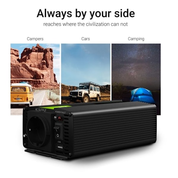 Green Cell 500W/1000W Modifierad sinusspänningsomvandlare DC 12V AC 230V Sinusformad strömriktare, invertertransformator