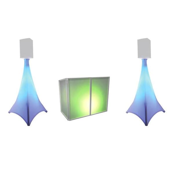 EUROLITE Set AKKU 2x Flat light 3 bk + Bar-6 + Stativ