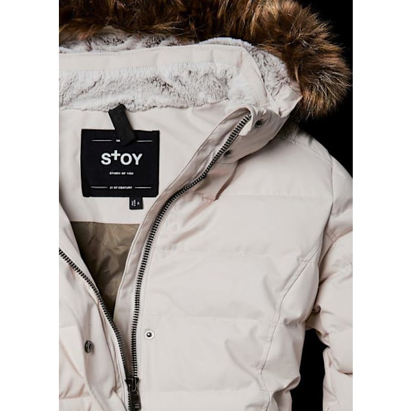 Parka Stoy - 36017-000 - Wmn Quilted Prk A Parka aspekt duntäcke med avtagbar huva Dam Svart XS