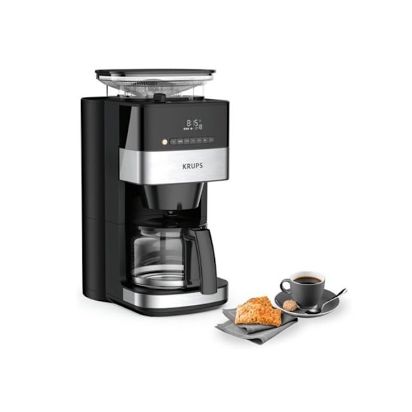 Filterkaffebryggare - Krups - KM832810 - 10 koppar - Programmerbar - Svart Svart