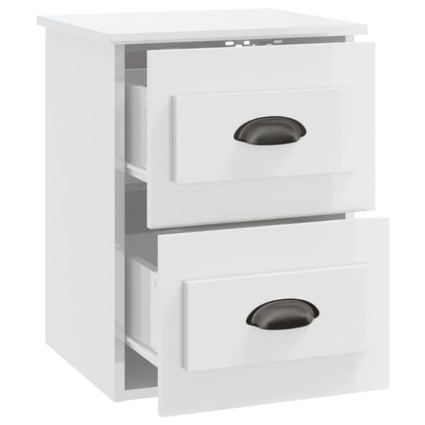 vidaXL Väggmonterat Sängbord Blank Vit 41,5x36x53 cm 816396