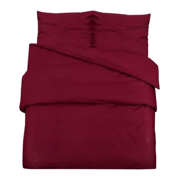 vidaXL Påslakanset Burgundy 140x200 cm Microfiber 136033