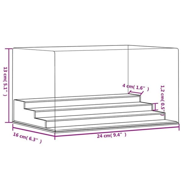 Transparent display box 24x16x13 cm akryl