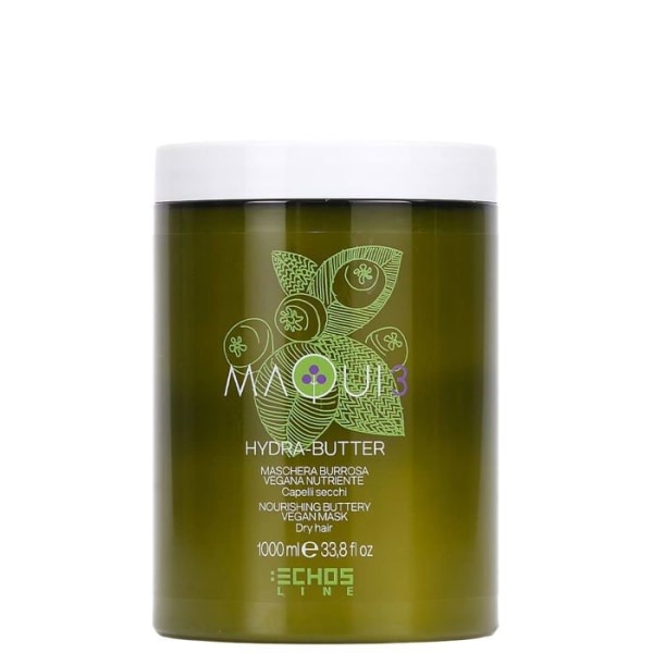 Echosline Maqui 3 Hydra-Butter Vegansk smörmask för torrt hår-1000 ML, flerfärgad, EN STORLEK