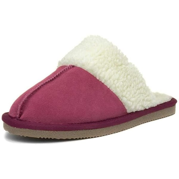 Tofflor - HUSH PUPPIES - Ariana - Mocka - Foder i fuskpäls - Memory foam Mörkrosa 39