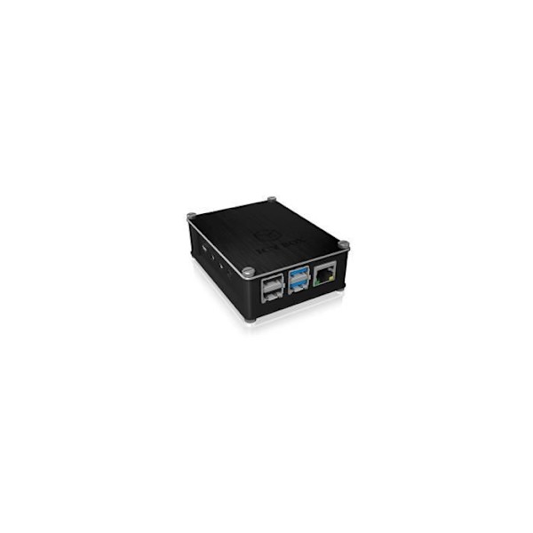 Raspberry Pi 4-hölje - ICY BOX - IB-RP110 - Aluminium och Akryl - 64 GB RAM - Serial ATA-600