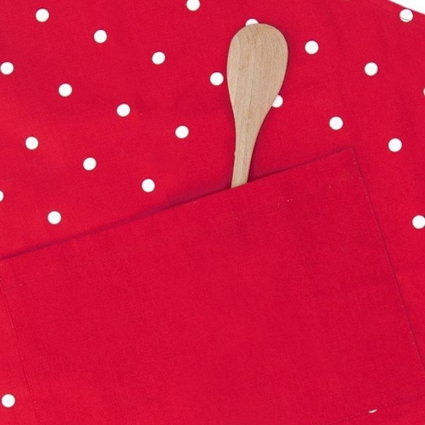 Köksförkläde - ORION - TECKA - Röd bomull - 71 x 86 cm - Frampocket Röd