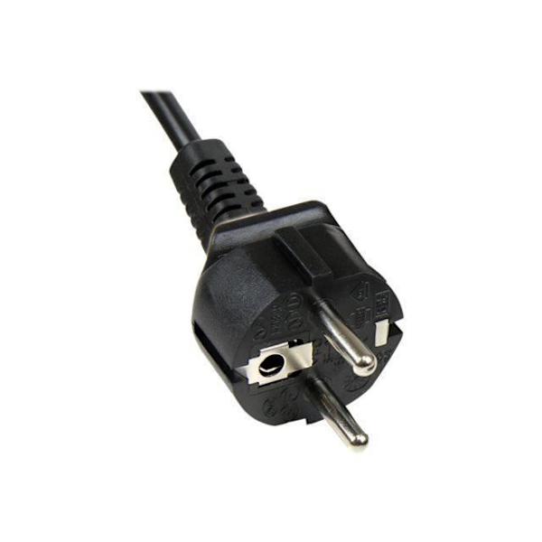 1m Schuko CEE7 till C5 nätsladd - 1m Schuko CEE7 till C5 Cloverleaf nätsladd - M/F - Svart