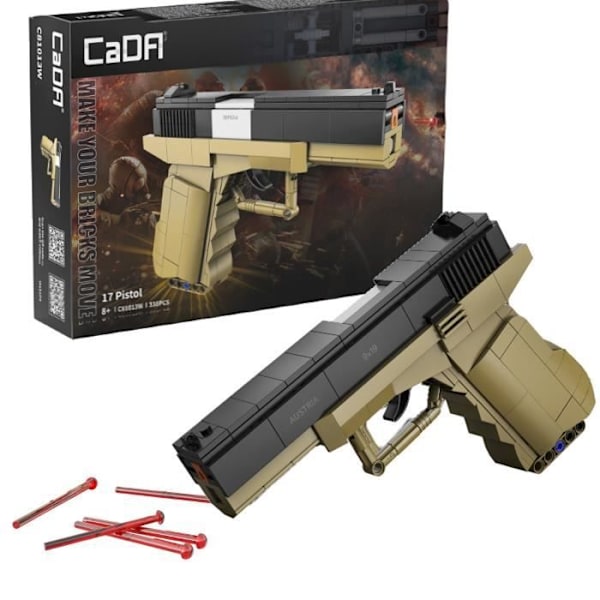 Cada Construction Blocks Gun 17 Pistol 5 patroner 338 elementer