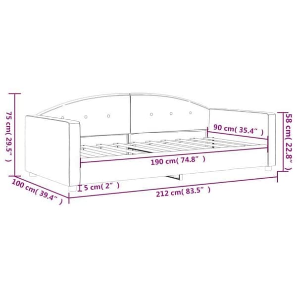 vidaXL Sängsoffa svart 90x190 cm sammet 354151